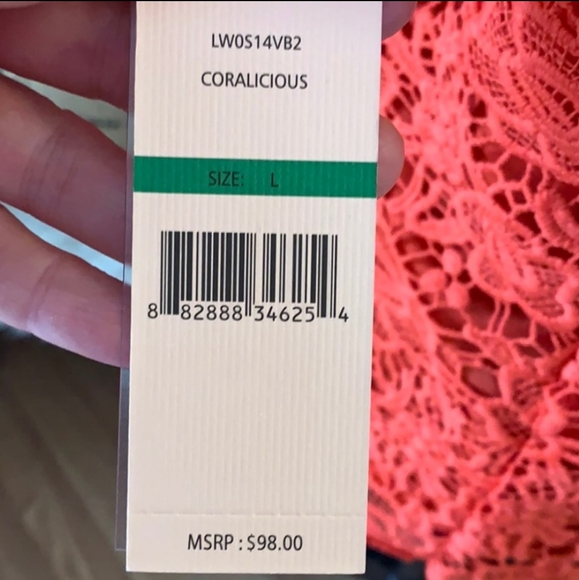 Nanette lepore crocheted orange lace top l… - Picture 6 of 8